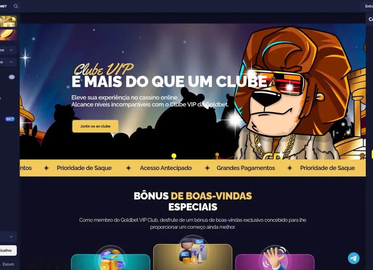 Goldbet: a página do clube VIP